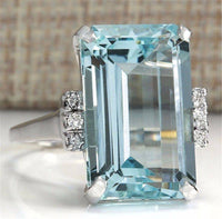 Hot European and American fashion luxury topaz engagement ring sapphire ring hand jewelry - Fun Gifts & More