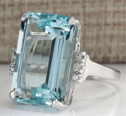 Hot European and American fashion luxury topaz engagement ring sapphire ring hand jewelry - Fun Gifts & More