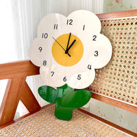 Simple Flower Creative Literary Cartoon Clock - Fun Gifts & More