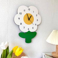 Simple Flower Creative Literary Cartoon Clock - Fun Gifts & More