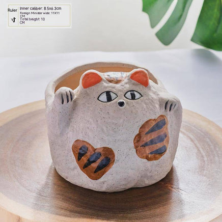 Ceramic Succulent Flower Pot Cartoon Cat - Fun Gifts & More