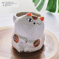 Ceramic Succulent Flower Pot Cartoon Cat - Fun Gifts & More