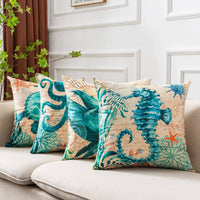 Cushion Covers Sea Turtle Printed Throw Pillow Cases For Home Decor Sofa Chair Seat - Fun Gifts & More