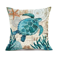 Cushion Covers Sea Turtle Printed Throw Pillow Cases For Home Decor Sofa Chair Seat - Fun Gifts & More