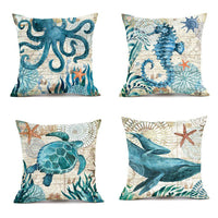 Cushion Covers Sea Turtle Printed Throw Pillow Cases For Home Decor Sofa Chair Seat - Fun Gifts & More