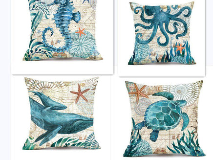 Cushion Covers Sea Turtle Printed Throw Pillow Cases For Home Decor Sofa Chair Seat - Fun Gifts & More