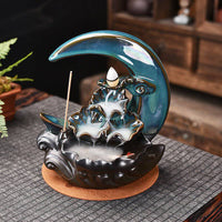 The Moon Backflow Incense Burner Holder Smoke Waterfall Incense Sticks Holder Home Decor - Fun Gifts & More