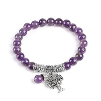 Aura Energy Lavender Tree Of Life Charm Crystal Bracelet - Fun Gifts & More