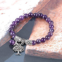 Aura Energy Lavender Tree Of Life Charm Crystal Bracelet - Fun Gifts & More