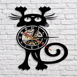 Cat vinyl record living room retro wall clock - Fun Gifts & More