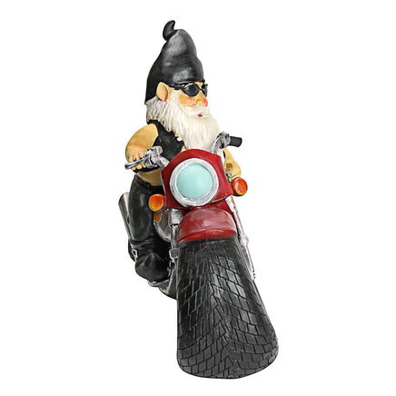 New Garden Riding Motorcycle Gnomish Resin Ornament - Fun Gifts & More