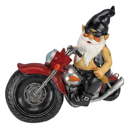 New Garden Riding Motorcycle Gnomish Resin Ornament - Fun Gifts & More