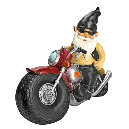 New Garden Riding Motorcycle Gnomish Resin Ornament - Fun Gifts & More