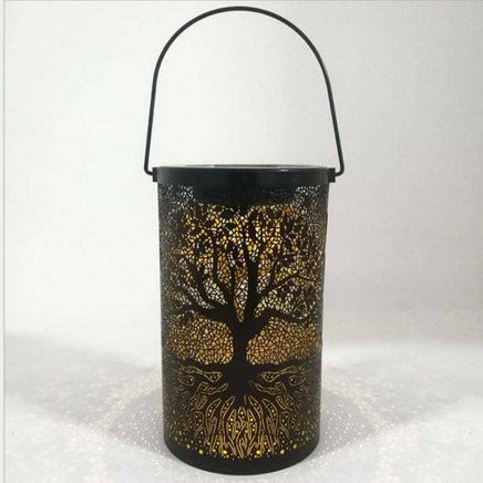 Garden Wrought Iron Cylindrical Solar Lamp - Fun Gifts & More