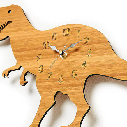 Wooden cartoon dinosaur wall clock - Fun Gifts & More