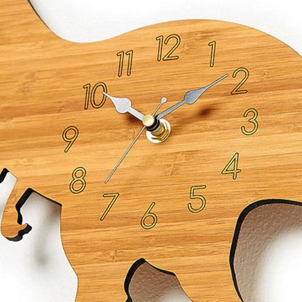 Wooden cartoon dinosaur wall clock - Fun Gifts & More