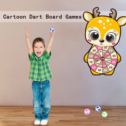 Children's Dart Board Wall-mounted Cartoon Sticky Ball Indoor Sports Toy Dart Sticky Target Ball Dart Target - Fun Gifts & More