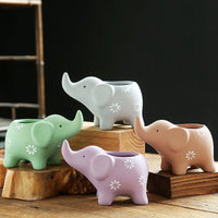 Ceramic Creative Elephant Cute Succulent Flower Pot - Fun Gifts & More