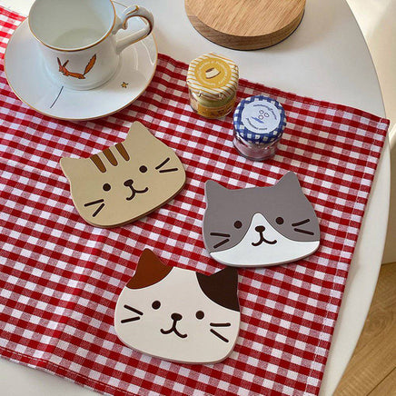 Cute Cat Silicone Coaster Water Coaster - Fun Gifts & More