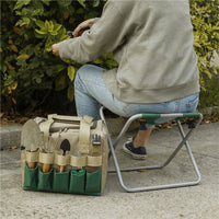 Gardening Stool With Tote Bag Chair Garden Tools Set Organizer, Folding Garden Seat Gardening Stool Gardening - Fun Gifts & More