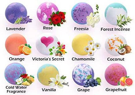 Bath Bombs 14 Pieces Of Explosive Salt Ball Gift Box With Various Fragrance Bath Balls Bubble Bath Bomb for Women - Fun Gifts & More