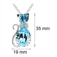 Creative Lady Cute Bow Kitty Crystal Necklace - Fun Gifts & More