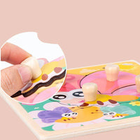 Children Jigsaw Puzzle Grasping Exercise Wooden Toy - Fun Gifts & More