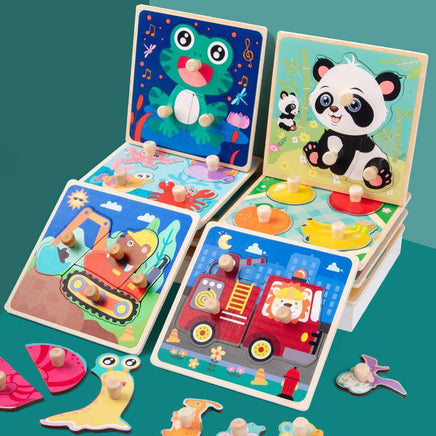 Children Jigsaw Puzzle Grasping Exercise Wooden Toy - Fun Gifts & More