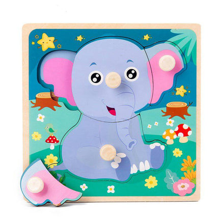 Children Jigsaw Puzzle Grasping Exercise Wooden Toy - Fun Gifts & More