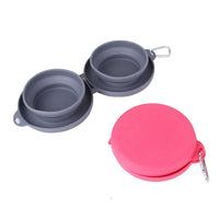 Rubber Foldable Double Bowl Pet Feeding Bowl Pets Supplies Dog Cat Bowls - Fun Gifts & More