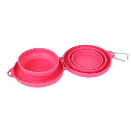 Rubber Foldable Double Bowl Pet Feeding Bowl Pets Supplies Dog Cat Bowls - Fun Gifts & More