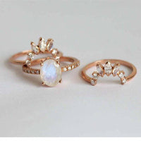 Hot Sale Inlaid Zircon Ring Cross-border E-commerce Fashion Female Ring Set - Fun Gifts & More