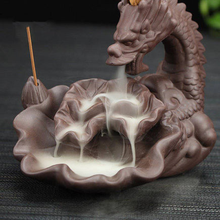 Purple Sand Dragon Backflow Smoke Incense Burner Tower Incense Sandalwood Incense Burner Aromatherapy Burner Home Office Decoration - Fun Gifts & More