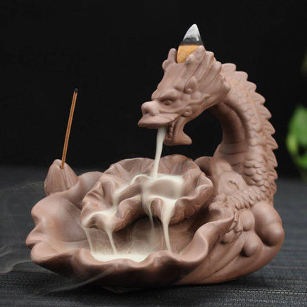 Purple Sand Dragon Backflow Smoke Incense Burner Tower Incense Sandalwood Incense Burner Aromatherapy Burner Home Office Decoration - Fun Gifts & More