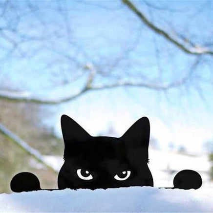 Black Cat Fence Outdoor Garden Decoration - Fun Gifts & More