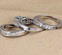 Bracelet Three-piece Couple Ring Set Diamond - Fun Gifts & More