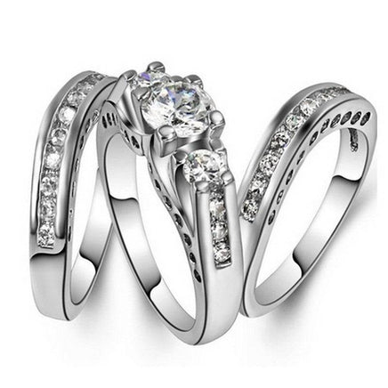 Bracelet Three-piece Couple Ring Set Diamond - Fun Gifts & More