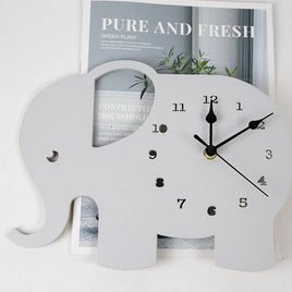 Nordic Home Elephant Cartoon Silent Clock Wall Decoration - Fun Gifts & More