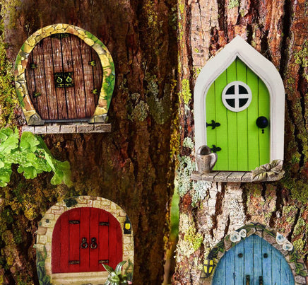 Garden Tree Decoration Wooden Miniature  Fairy Door - Fun Gifts & More