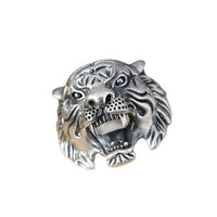 Chiba Personality Retro Thai Silver Men's Tiger Head Ring - Fun Gifts & More