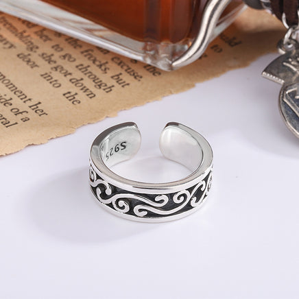 Retro Dark Thorn Ring Men's Sterling Silver - Fun Gifts & More