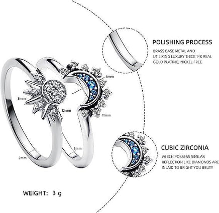 Sun And Moon Couple Rings - Fun Gifts & More