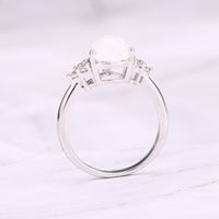 Natural Semi-Precious Moonstone Ring Simple - Fun Gifts & More