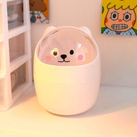 Desktop Trash Can Desk Organizer Bucket Office Mini Bear Trash Can