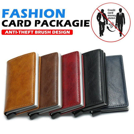 Card Holder Wallet Anti-theft Brush Design - Fun Gifts & More