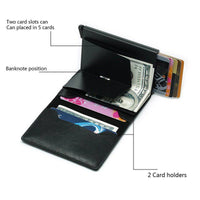 Card Holder Wallet Anti-theft Brush Design - Fun Gifts & More