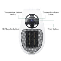 Portable Electric Heater Wall Fan Heater Handy Heating Stove Adjustable Thermostat Radiator Warmer Machine Home Appliance - Fun Gifts & More