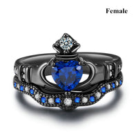 Crown heart love sapphire ring - Fun Gifts & More