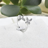 Sterling Silver Adjustable Butterfly Ring - Fun Gifts & More