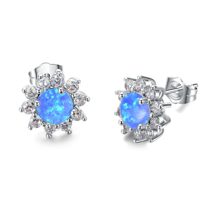 Zircon Stud Earrings in Sterling Silver 925 Earrings - Fun Gifts & More